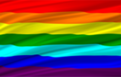 Bandera del cooperativismo, con los siete colores del arco iris